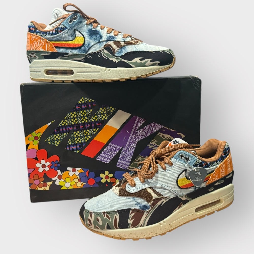 NEW Nike Air Max 1 SP x Concepts “Heavy” Denim Bandana Sneakers w/ Box - Picture 1 of 16